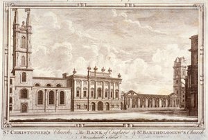 Bank of England, St Christopher-le-Stocks and St Bartholomew-by-the-Exchange, London, c. 1775 by Adam Smith