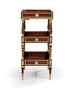 Late Louis XVI Ormolu and Cameo-Mounted Burr Yew Wood and Mahogany Table Travailleuse by Adam Weisweiler