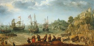 Ships off a Rocky Coast