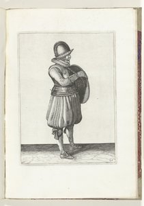 The Exercise with Shield and Spear: The Soldier Draws His Arm from the Strap of the Shield (no. 25), 1618