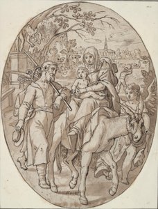 Flight into Egypt by Adam van Noort