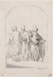 Group of Four Standing Men in Oriental Costume