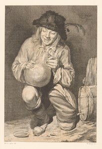 Boy with a Jug for a Wine Barrel by Adam von Bartsch