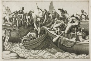 Fishermen Catching a Sea Monster