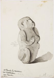 A stone statue from Papantla by Adela Breton