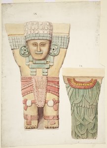 Caryatid IX, showing front and back views (back view at smaller scale) by Adela Breton