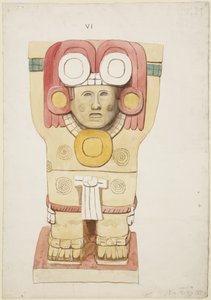 Caryatid from the outer chamber, Temple A, ball court, Chichen Itza, Mexico by Adela Breton