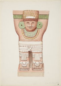 Caryatid from the Outer Chamber, Temple A, Ball Court Temple, Chichen Itza, Mexico