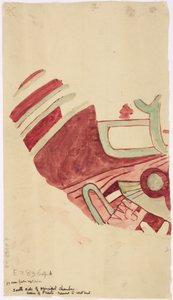 Copy of a fragment of a wall painting from Teotihuacan, Mexico State by Adela Breton