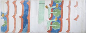 Copy of a wall painting from Temple of Agriculture, Teotihuacan, Mexico by Adela Breton