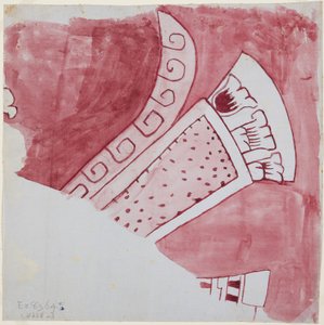 Copy of fragment of wall painting from Casa de barrios, Teopancaxco, Teotihuacan, Mexico State by Adela Breton