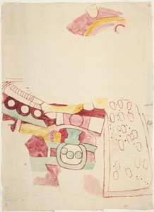 Copy of fragments of paintings from Teotihuacan, Mexico State by Adela Breton