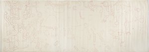 Painting from the north wall, Upper Temple of the Jaguars, Chichen Itza, Mexico Centre section by Adela Breton