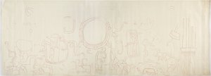 Painting from the north wall, Upper Temple of the Jaguars, Chichen Itza, Mexico North section by Adela Breton