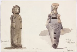 Stone figures from Malinalco, Toluca, Mexico by Adela Breton