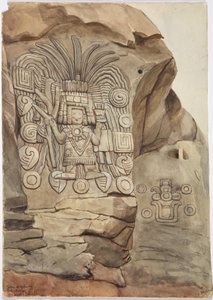 Stone relief in natural rock by Adela Breton - Piedra de Malinche, Tula, Hidalgo, Mexico