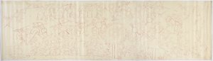 Tracing of a mural from the west wall, Upper Temple of the Jaguars, Chichen Itza, Mexico