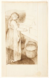 A girl playing the fortepiano
