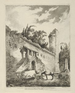 View of an Ancient Castle Situated on the Road from Rome to Naples by Adélaide Allou
