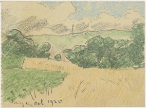 Cornfield Between Trees by Adolf le Comte
