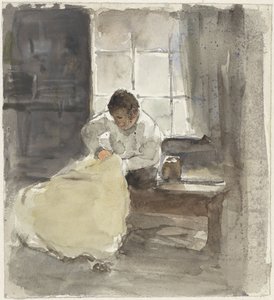 Seamstress by Adolf le Comte