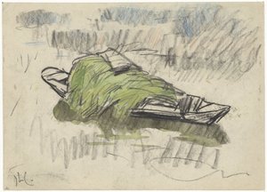 Boat with Grass by Adolf le Comte