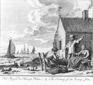 "The Braying of the Herring Nets" (No. 2 from the Series Herring Fishing) by Adolf van der Laan