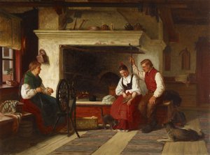 By the Hearth, an Ostrobothnian Courting Scene