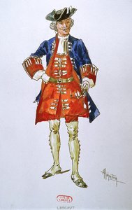 Male costume design for the opera Manon Lescaut by Giacomo Puccini