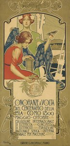 Poster Advertising the Exhibition of Electrical Products Held in Honor of the 100th Anniversary of the Birth of Alessandro Volta