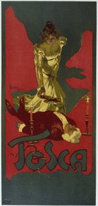 Poster by Hohenstein. “La Tosca” by Giacomo Puccini, based on the drama of V. Sardou