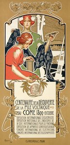 Reproduction of a Poster Advertising the International Exhibition of Electricity by Adolfo Hohenstein