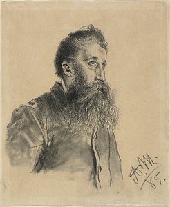 Portrait of a Bearded Man by Adolph Menzel