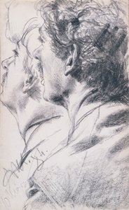The Head of a Young Man in Profile to the Left, 1884 by Adolph Menzel
