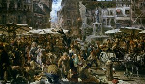 The Market of Verona by Adolph Menzel
