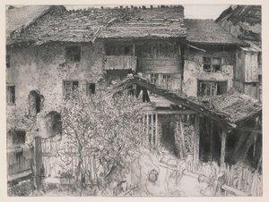 Old Houses in Interlaken by Adolph Menzel