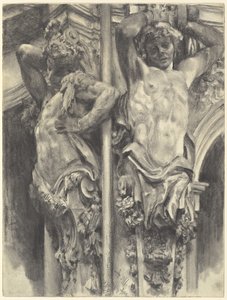 Atlases on the Wallpavillon of the Dresden Zwinger by Adolph Menzel