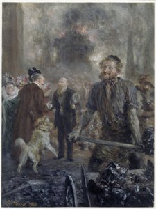 Visit to the Iron Rolling Mill (In Memory of the 25-Year Partnership of Eduard Arnhold with the Coal Company Caesar Wollheim on January 1, 1900) by Adolph Menzel