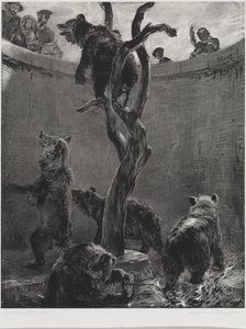 The Bear Pit in the Zoological Garden by Adolph Menzel