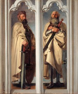 The Grand Masters Siegfried von Feuchtwangen and Ludger von Braunschweig. Design for Paintings in the Marienburg by Adolph Menzel
