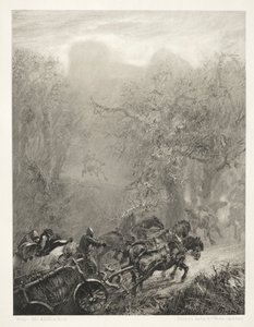 Essay on Stone with Brush and Scraper: The Convoy of Prisoners through a Woods by Adolph Menzel