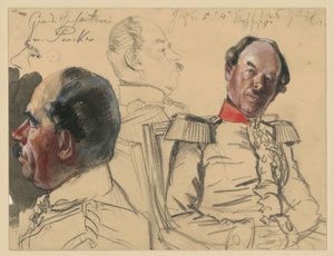General of the Infantry Eduard von Peucker, Portrait Studies for "The Coronation of Wilhelm I in Königsberg" by Adolph Menzel