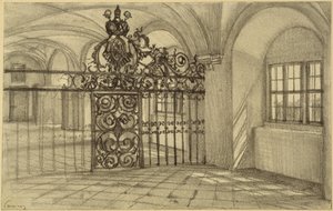 Vaulted Hall in the Monastery at Kamenz by Adolph Menzel