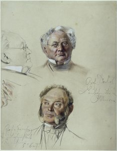 Count Eulenburg and Count Dönhoff. Study for the painting "Coronation of Wilhelm I in Königsberg" by Adolph Menzel
