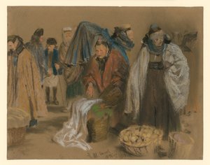Hessian Farmers at the Market in Kassel by Adolph Menzel