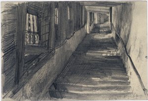 Capuchin Stairs in Salzburg by Adolph Menzel