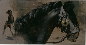 Head of a Horse and Dog by Adolph Menzel