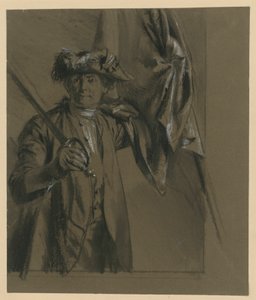 Kurt Christoph Graf von Schwerin, Prussian General Field Marshal with Flag and Sword, Model Study for "From King Frederick