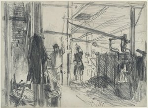 Machine Room in the Rolling Mill. Study for "The Iron Rolling Mill. Modern Cyclops"