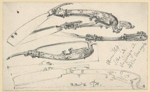 Razor, Possibly from the Hunting and Work Table of Elector Johann Georg I of Saxony, Historical Museum, Dresden by Adolph Menzel